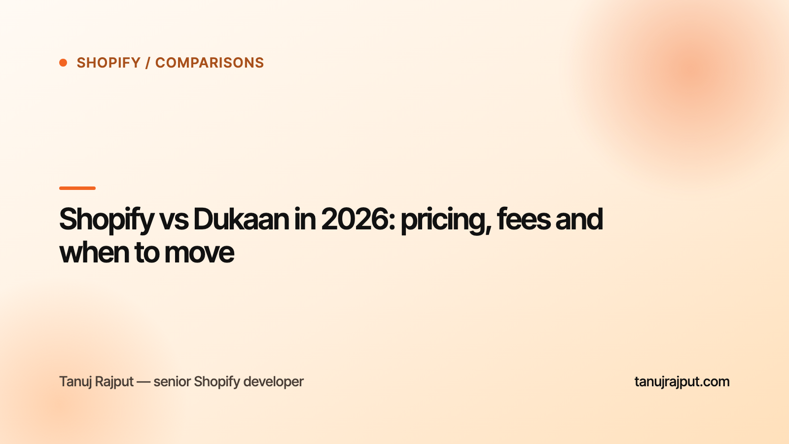 Shopify vs Dukaan in 2026: pricing, fees and when to move