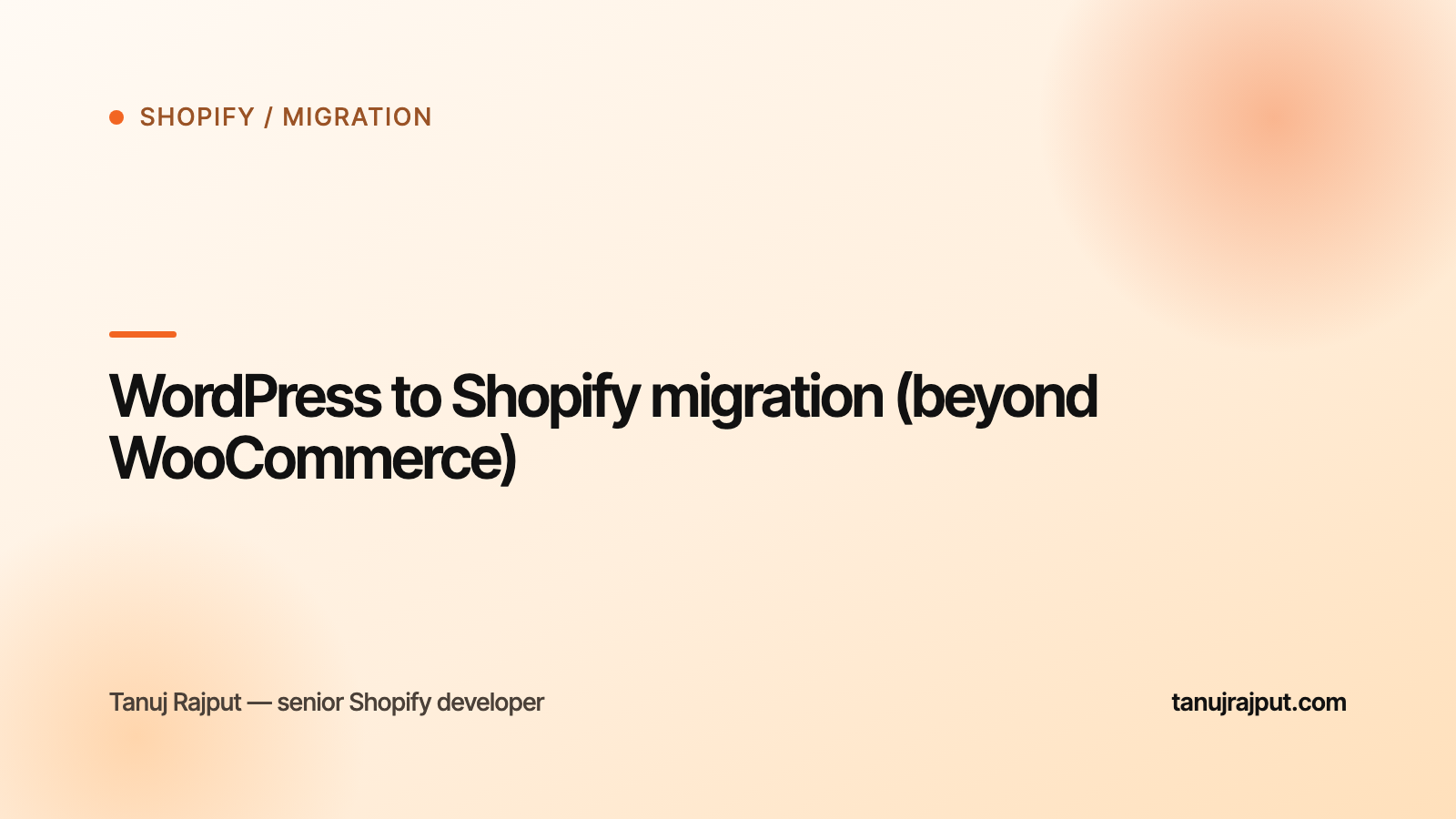 WordPress to Shopify migration (beyond WooCommerce)