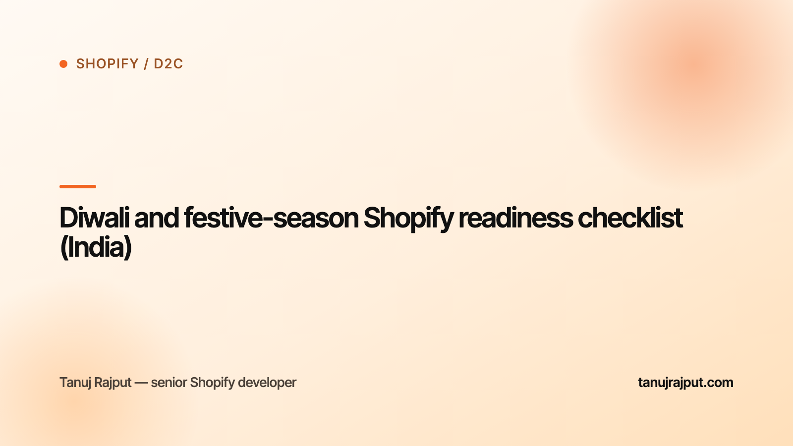 Diwali and festive-season Shopify readiness checklist (India)
