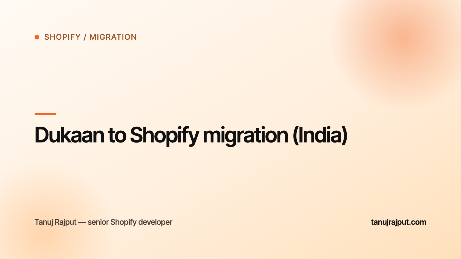 Dukaan to Shopify migration (India)