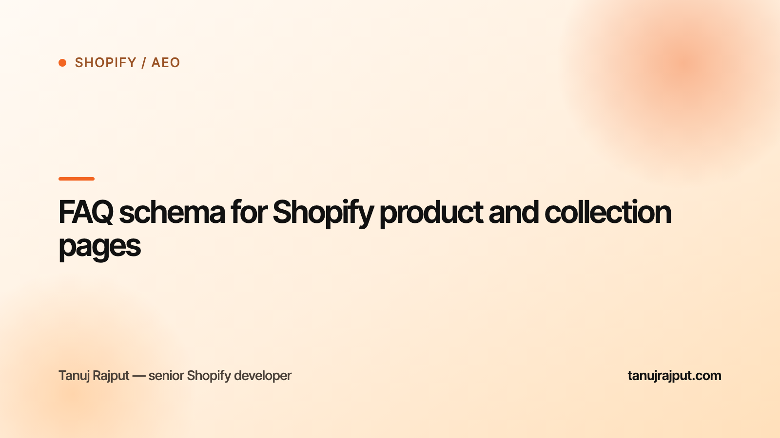 FAQ schema for Shopify product and collection pages