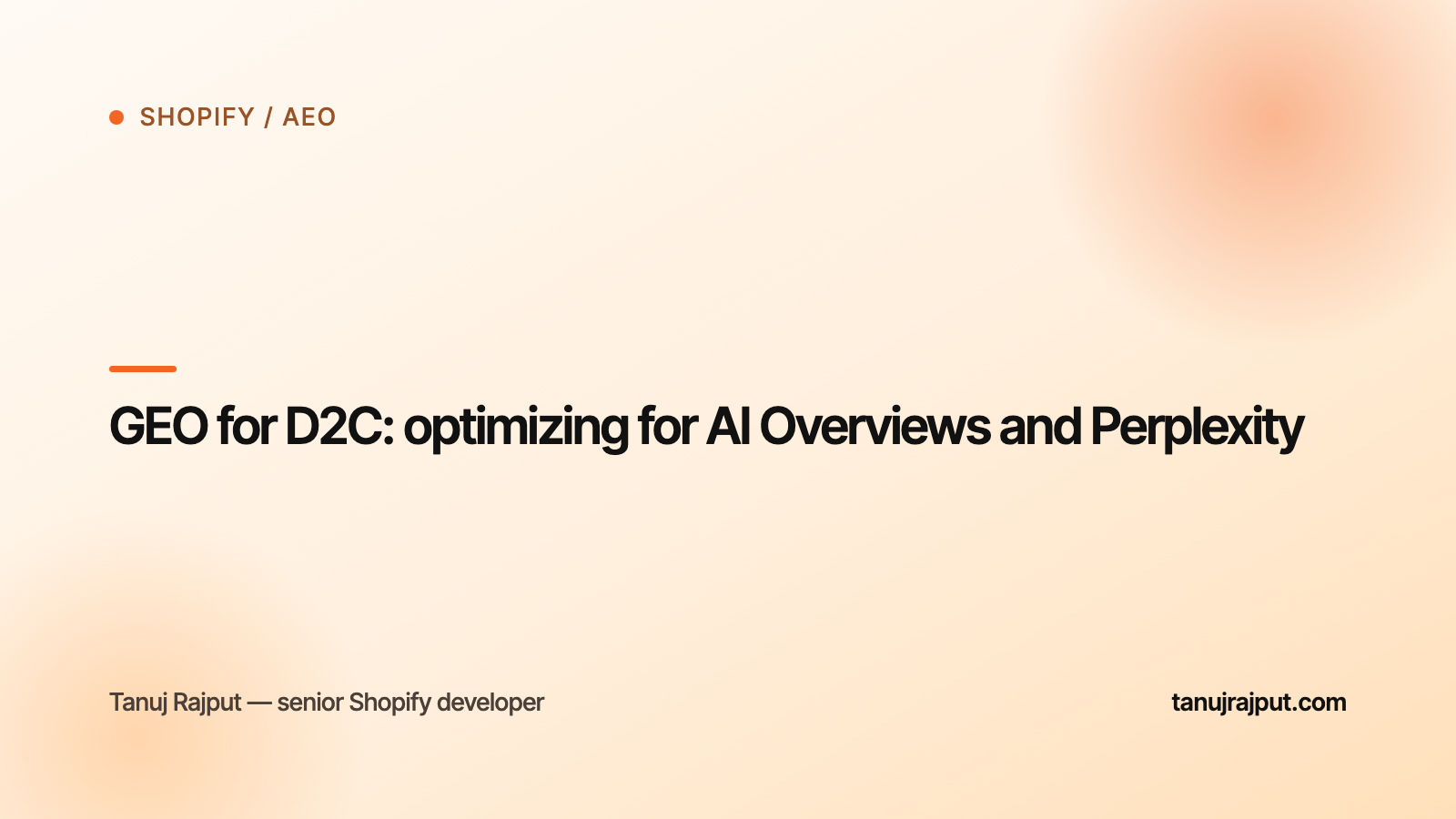 GEO for D2C: optimizing for AI Overviews and Perplexity