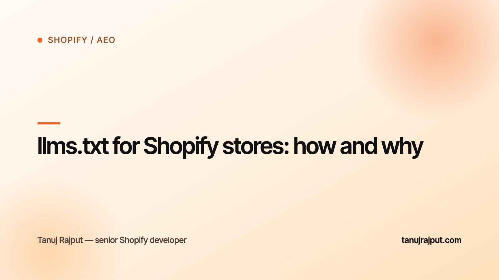 llms.txt for Shopify stores: how and why