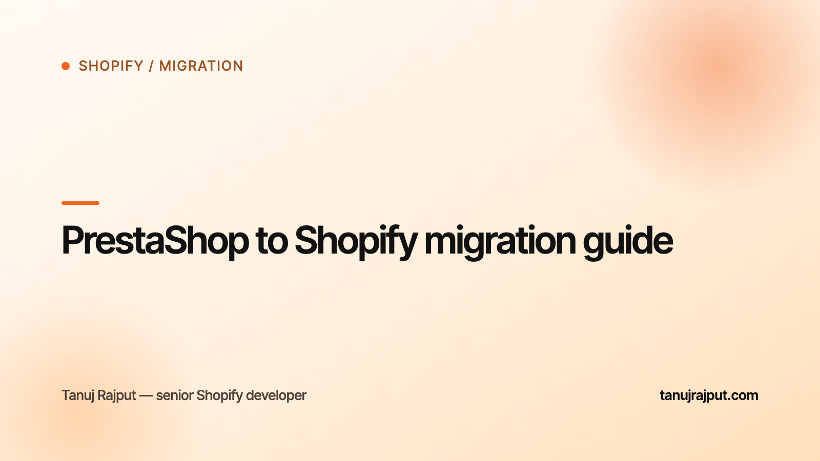 PrestaShop to Shopify migration guide