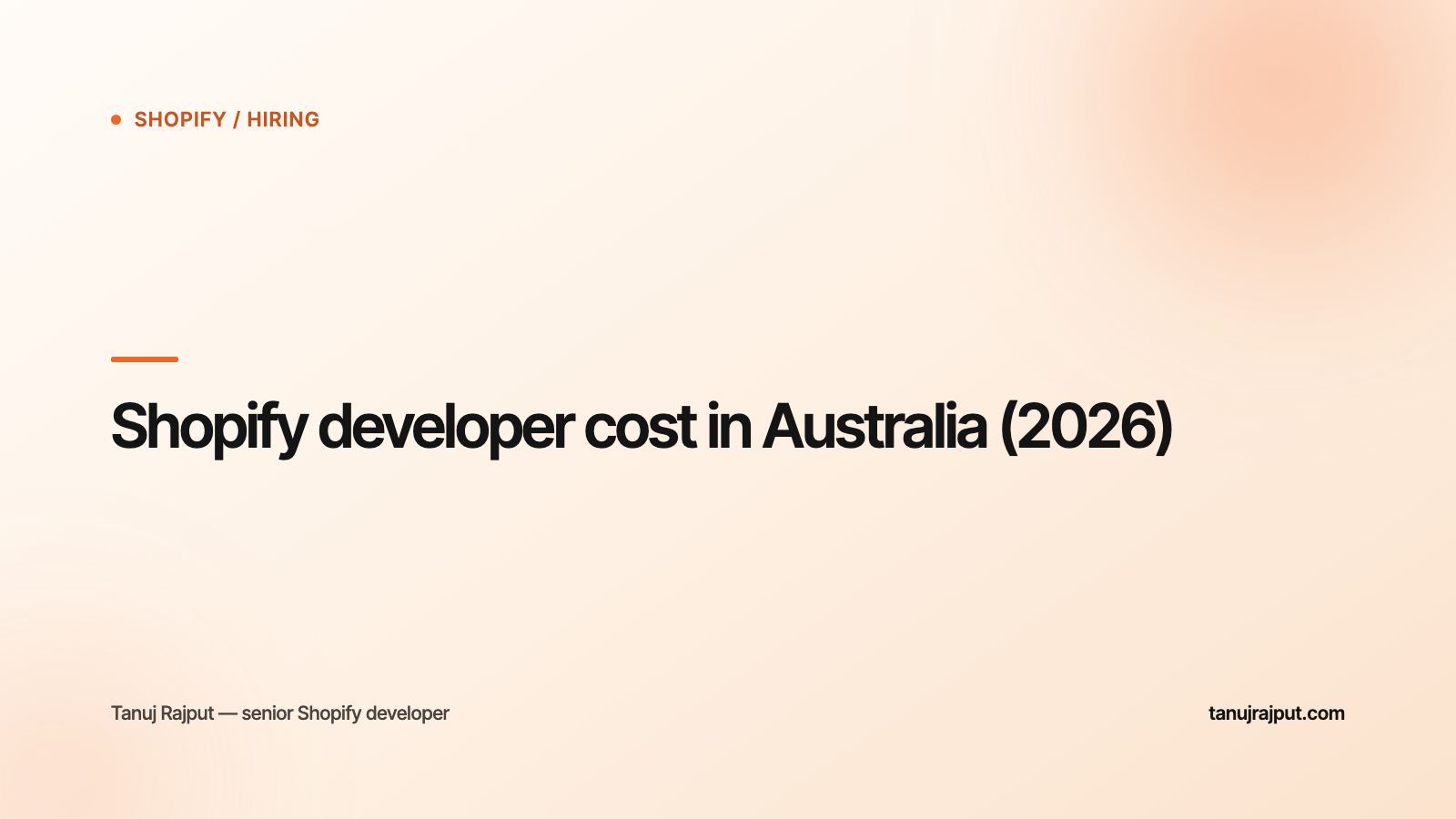 Shopify developer cost in Australia (2026)