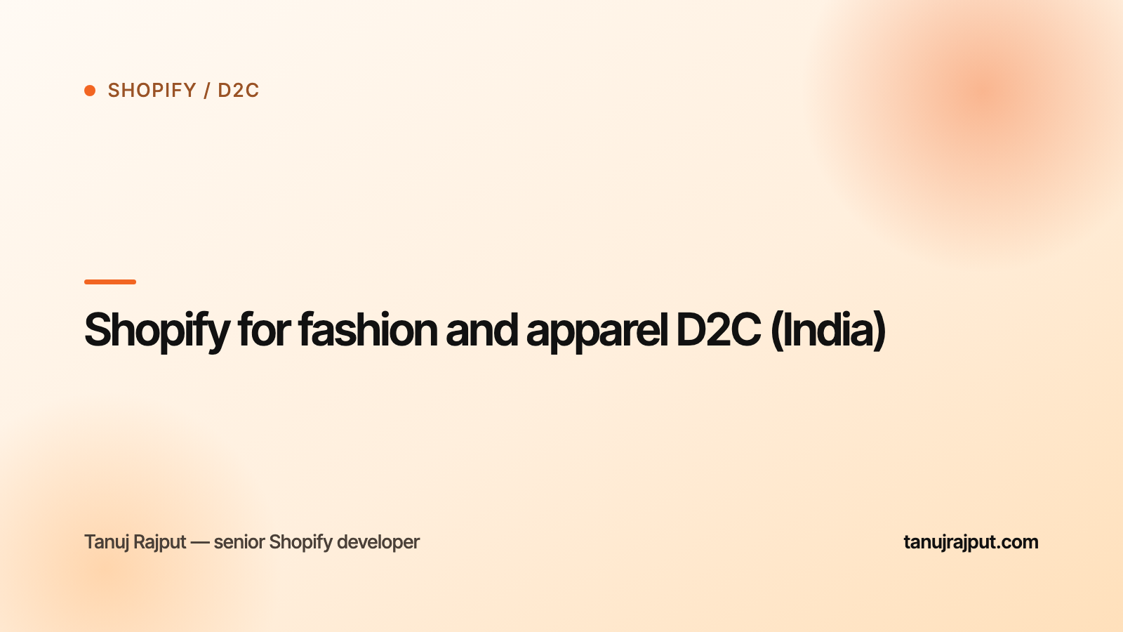 Shopify for fashion and apparel D2C (India)