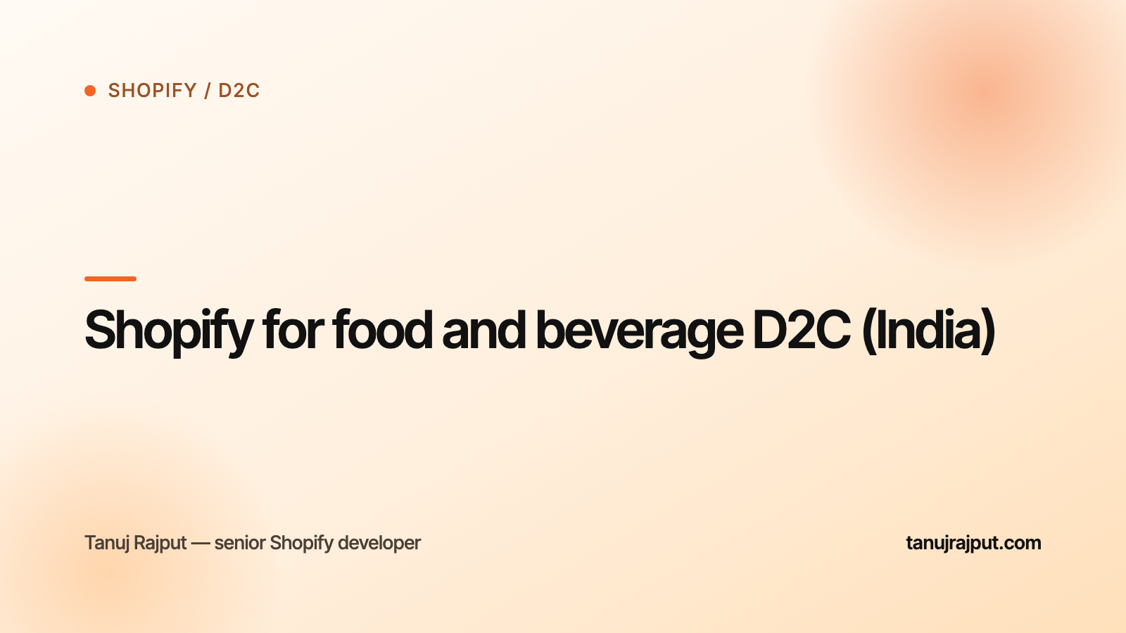 Shopify for food and beverage D2C (India)