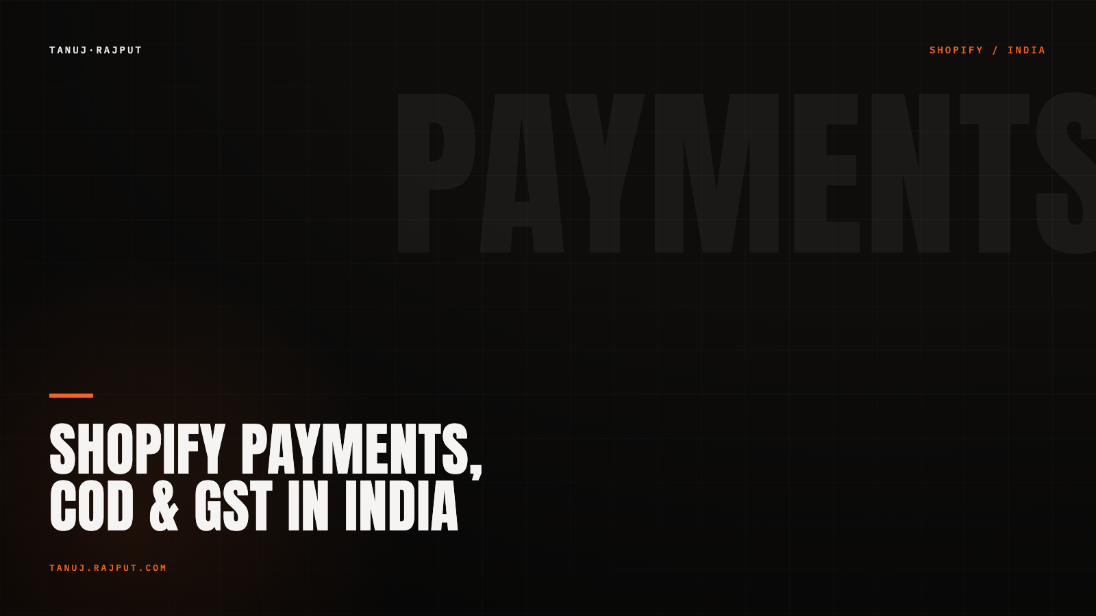 Shopify payments, COD and GST setup for Indian D2C brands