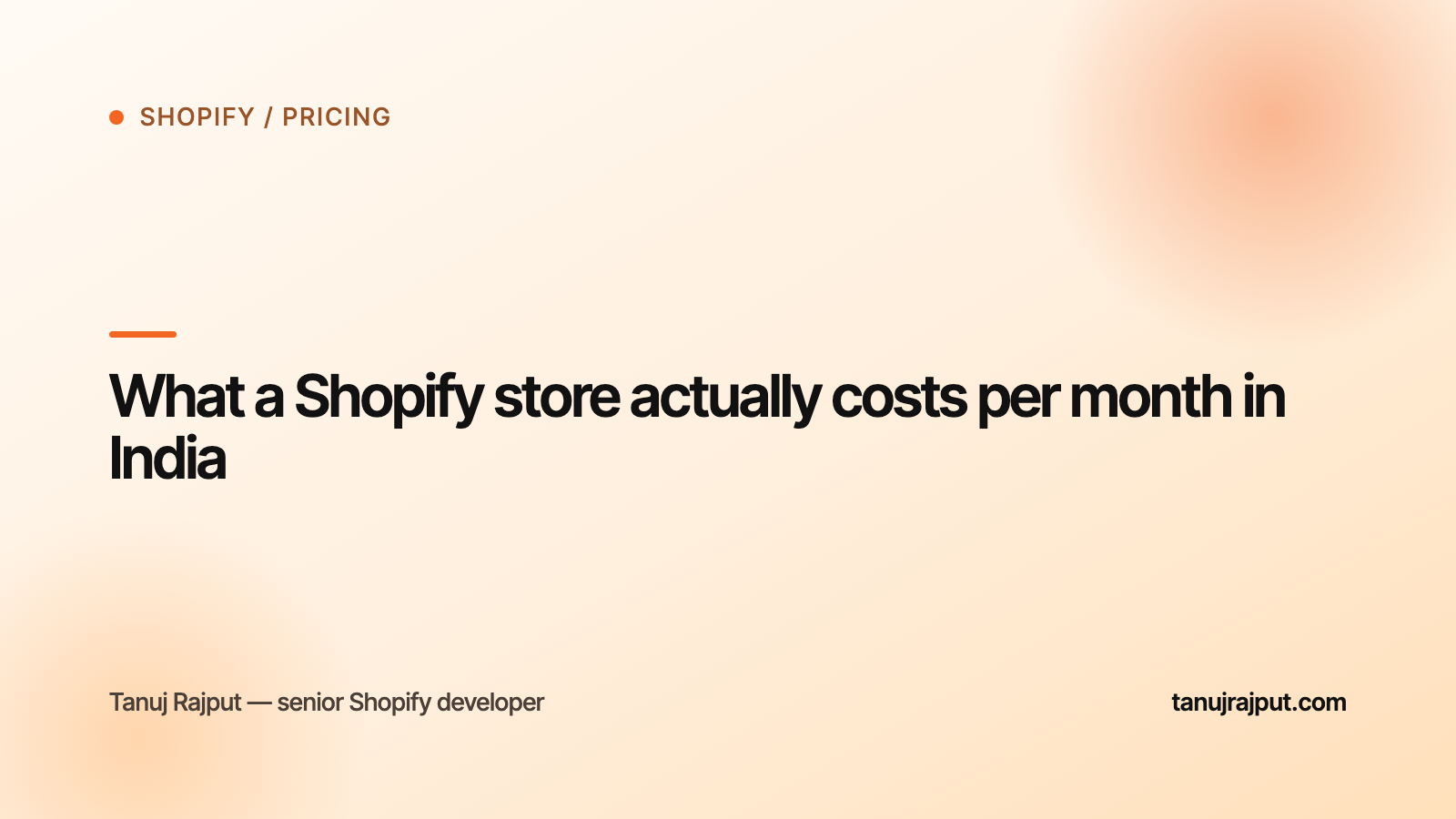 What a Shopify store actually costs per month in India