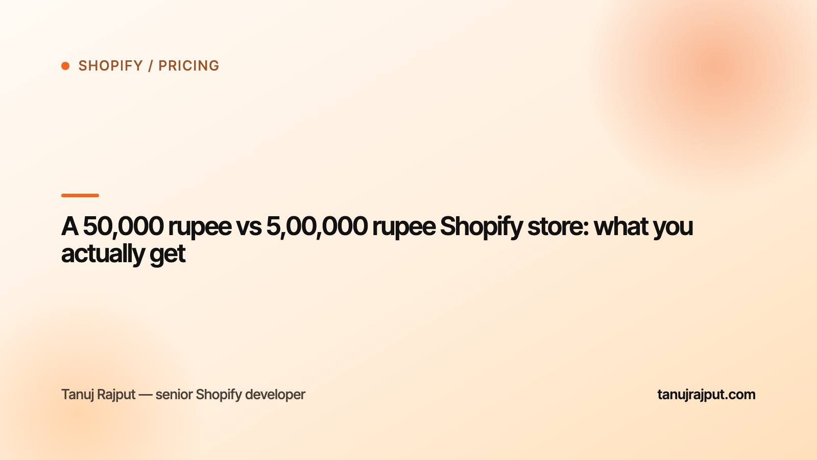A 50,000 rupee vs 5,00,000 rupee Shopify store: what you actually get