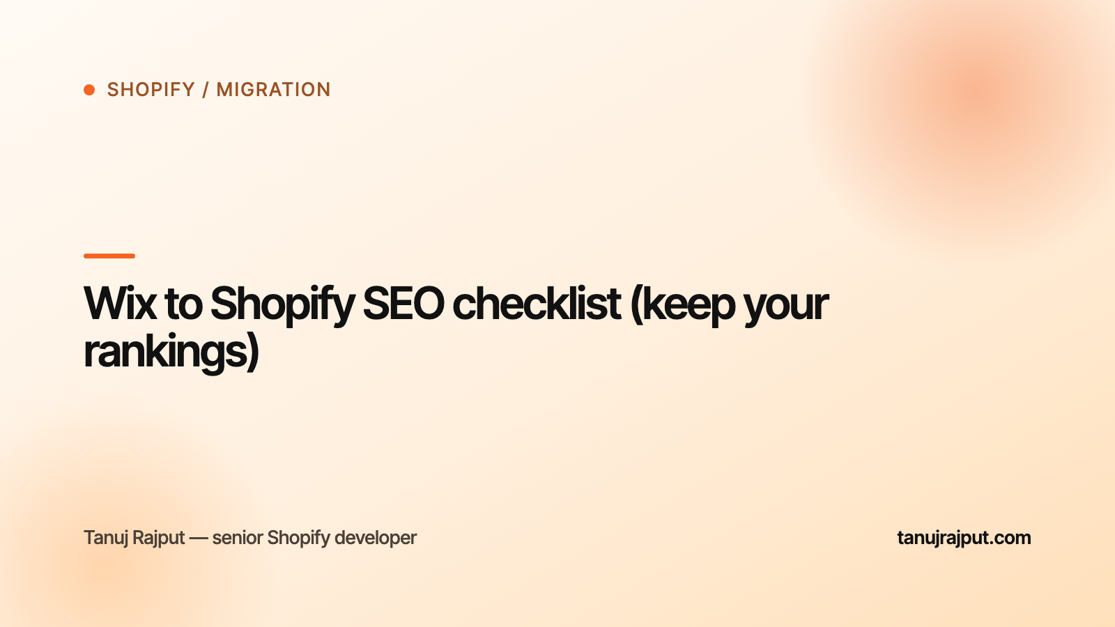 Wix to Shopify SEO checklist (keep your rankings)